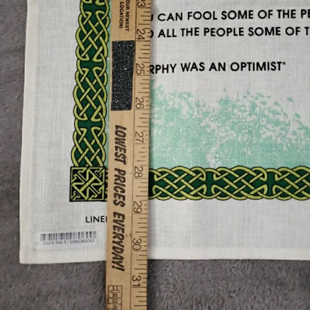 Fingal Murphy's Law & An Irish Blessing Tea Towel Clovers Mushrooms Ireland